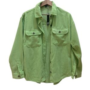 Velvet Heart Neon Green Women’s Corduroy Shirt Jacket